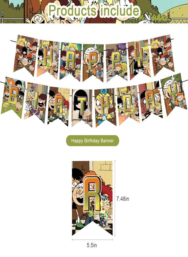 karg The Loud House Birthday Decoration,Loud House Party Decorations Include Banner,Cake Toppers and Ballons for Loud House Themed Birthday Supplies - Image 2